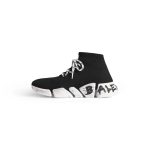 Women’s Speed 2.0 Lace-up Graffiti Recycled Knit Sneaker  in Black - Image 4